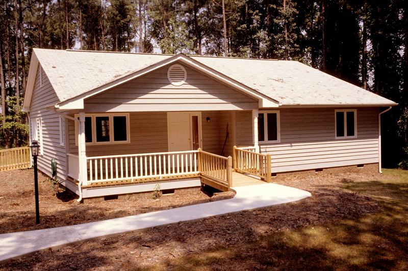 Accessible house with a ramp