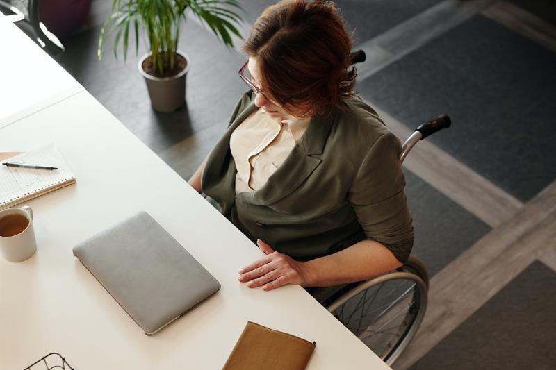 Person with a disability doing a job