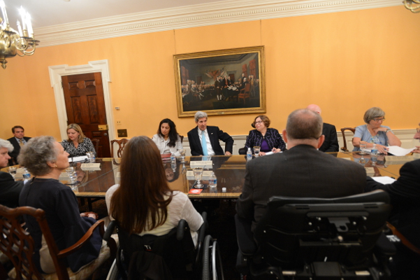a meeting about the Americans with Disabilities Act with John Kerry