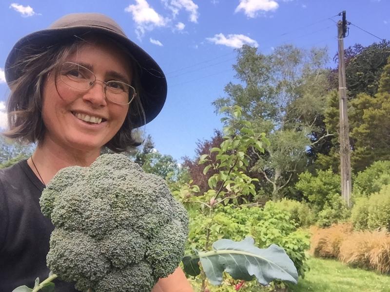 Mojo Mathers, former deaf MP, in her garden